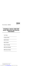 IBM 2621483 - ThinkPad i Series 1400 2621 Service Information