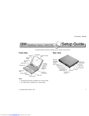 IBM 2621483 - ThinkPad i Series 1400 2621 Setup Manual