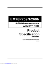 Elan Elan EM78P259N/260N Product Specification