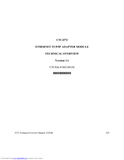Control Technology Ethernet TCP/IP Adapter Module CTI 2572 Technical Overview