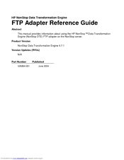HP HP NonStop Data Transformation Engine FTP Adapter Reference Manual