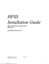Ibm High Performance Storage System HPSS Installation Manual