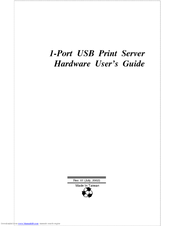 IBM 1-Port USB Print Server Hardware User's Manual