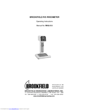 Brookfield R/S Rheometer M/02-212 Operating Instructions Manual