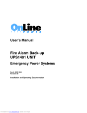 On-Line Power Fire Alarm Back-up UPS1481 UNIT User Manual
