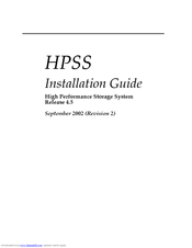 IBM High Performance Storage System HPSS Installation Manual