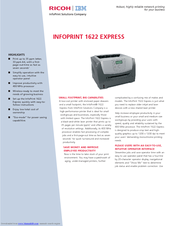 Ricoh InfoPrint 1622 Express Specifications