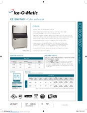 Ice-O-Matic ICE1806R Specifications