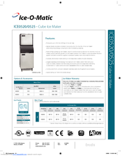 Ice-O-Matic ICE0525 Series Specification Sheet