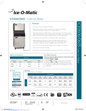 Ice-O-Matic ICE0605 Series Specification Sheet