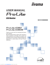 Iiyama ProLite E383S User Manual