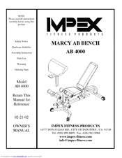 Impex MARCY AB4000 Owner's Manual