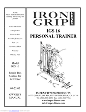 Iron Grip Sport IGS 16 Owner's Manual