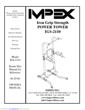 Impex Iron Grip Strength IGS-2110 Owner's Manual