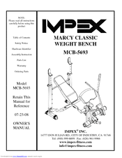 Impex Marcy Classic MCB-5693 Owner's Manual