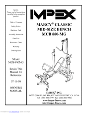 Impex Marcy Classic MCB 880-MG Owner's Manual