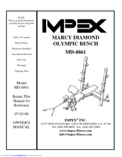Impex Marcy Diamond MD-8861 Owner's Manual