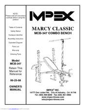 Impex MARCY MCB-347 Owner's Manual