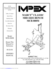 Impex MARCY MCB-880M Owner's Manual