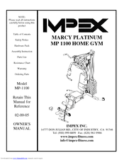 Impex MARCY PLATINUM MP 1100 Owner's Manual