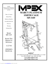 Impex MARCY PLATINUM MP-3105 Owner's Manual