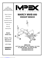 Impex MARCY MWB 850 Owner's Manual