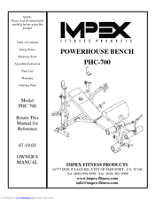 Impex POWERHOUSE PHC-700 Owner's Manual
