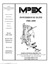 Impex POWERHOUSE ELITE PHE 2000 Owner's Manual