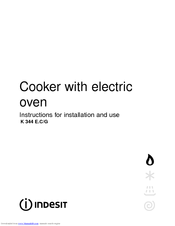 Indesit K 344 E.C/G Instructions For Installation And Use Manual