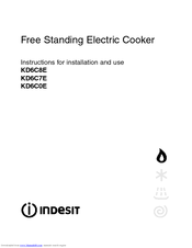 Indesit KD6C8E Instructions For Installation And Use Manual