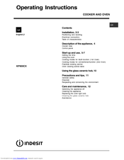 Indesit KP900CX Operating Instructions Manual