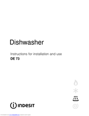 Indesit DE 73 Instructions For Installation And Use Manual