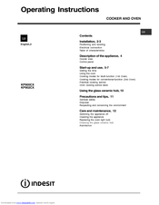 Indesit KP902CX Operating Instructions Manual