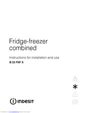Indesit B 33 FNF X Instructions For Installation And Use Manual