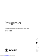 Indesit GS 164 I UK Instructions For Installation And Use Manual