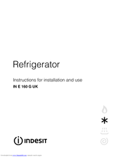 Indesit IN E 160 G UK Instructions For Installation And Use Manual
