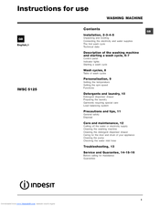 Indesit IWSC 5125 Instructions For Use Manual