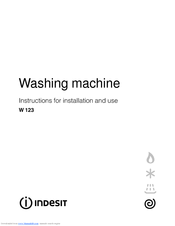 Indesit W 123 S Instructions For Installation And Use Manual