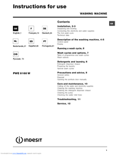 Indesit PWE 8168 W Instructions For Use Manual