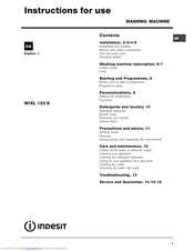 Indesit WIL 123 S Instructions For Use Manual