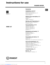 Indesit WIDE127 Instructions For Use Manual