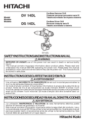 Hitachi DS 14DL Safety & Instruction Manual
