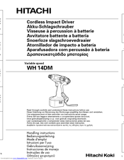Hitachi WH14DM Handling Instructions Manual