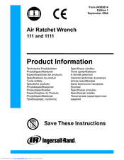 Ingersoll-Rand AIR RATCHET WRENCH 111 Product Information