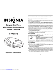 Insignia IS-PA040718 Instruction Manual