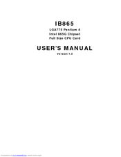Intel 865G User Manual