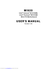Intel M1920 User Manual
