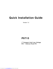 Arbor Technology P0715 Quick Installation Manual