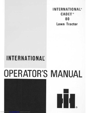 International Cadet 80 Operator's Manual