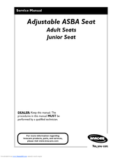Invacare Adjustable ASBA Seat Service Manual